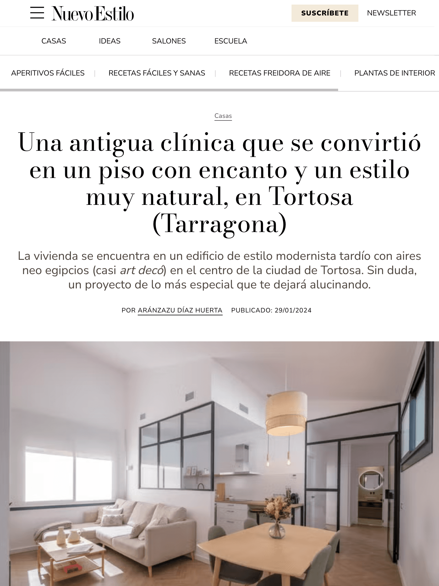 Una antigua clínica que se convirtió en un piso con encanto y un estilo muy natural, en Tortosa (Tarragona)